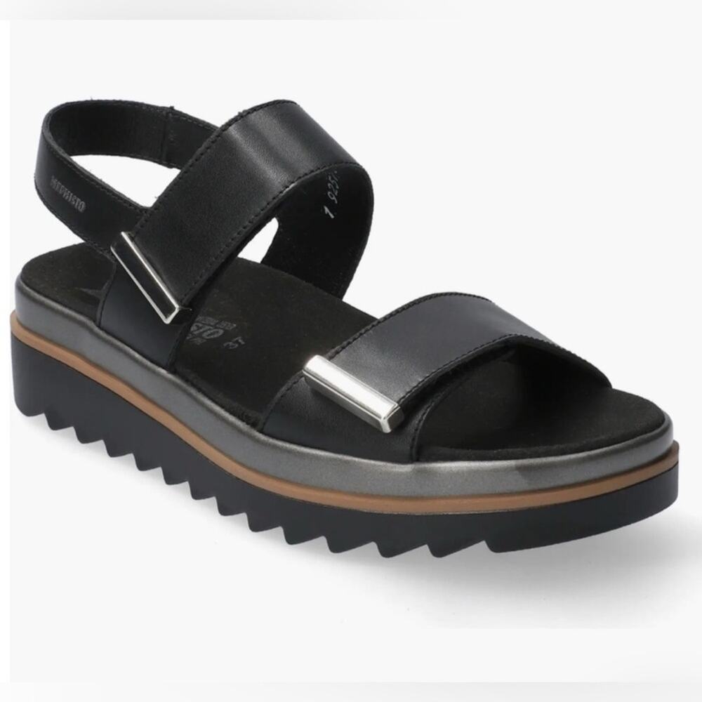 Mephisto Womens Dominica Leather Sandal - Black Leather NEW - Picture 2 of 14